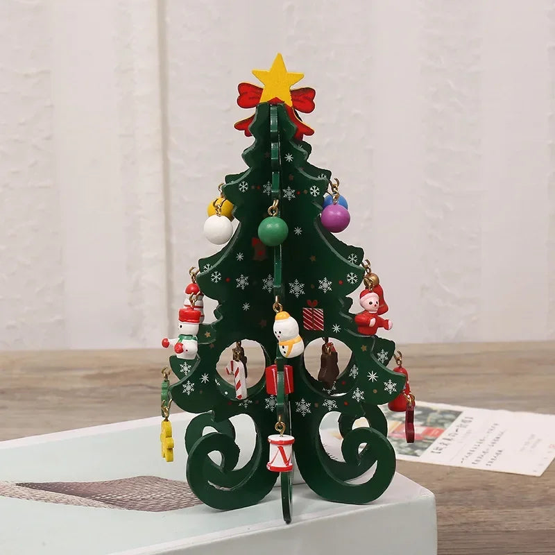 Wooden Christmas Tree Tabletop Ornament