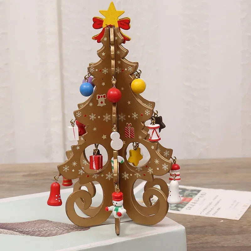 Wooden Christmas Tree Tabletop Ornament