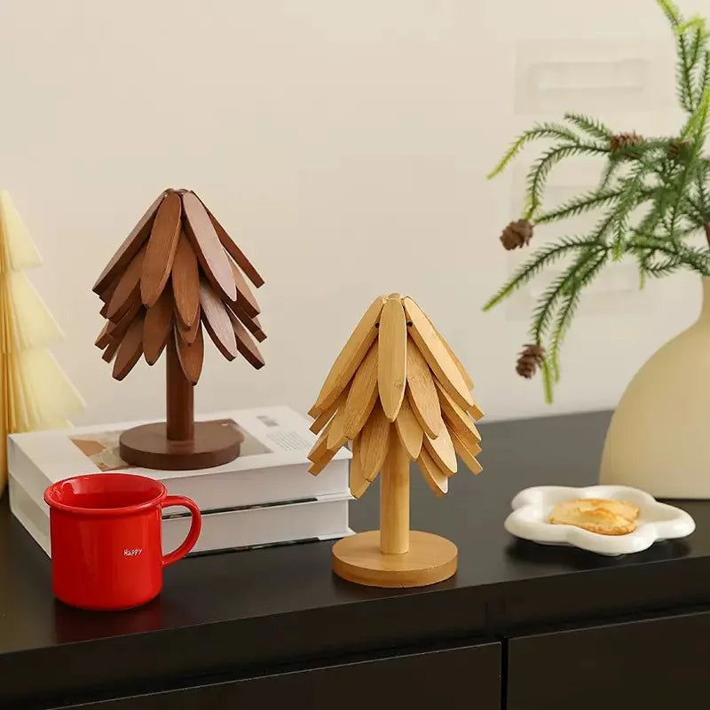 Wooden Christmas Tree Trivet