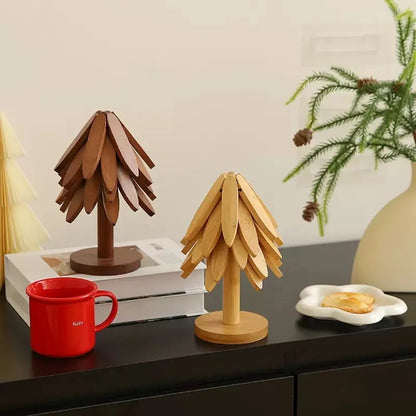 Wooden Christmas Tree Trivet