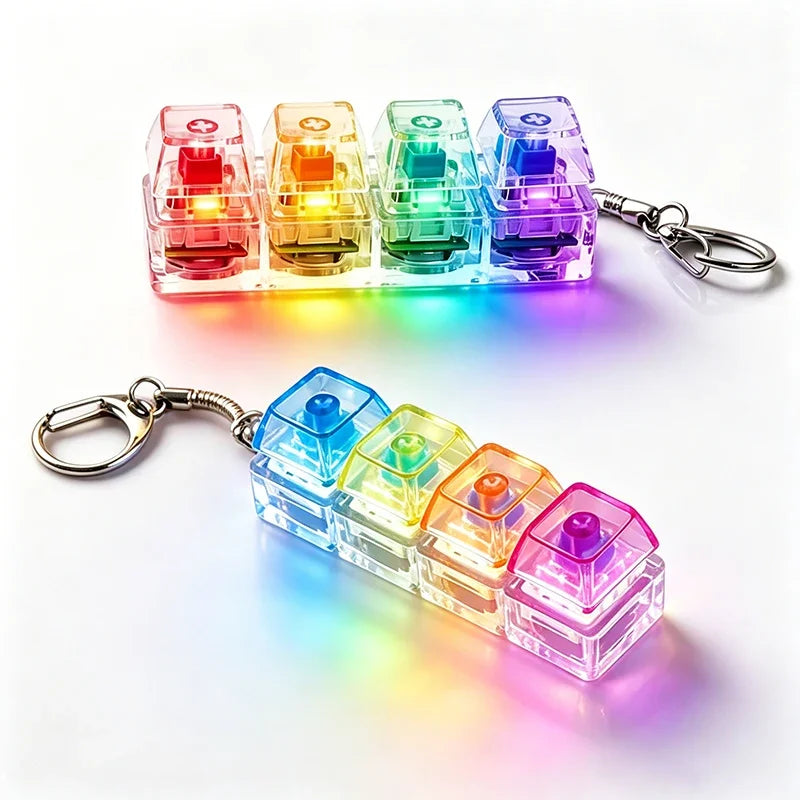 LED Keyboard Clicker Fidget Keychain