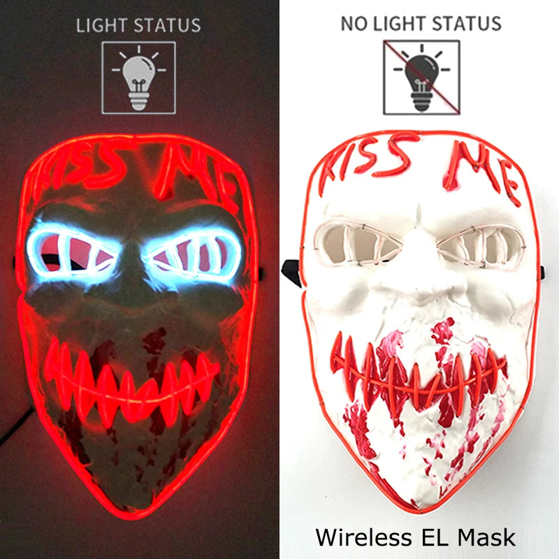 LED Light-Up Neon Halloween Mask