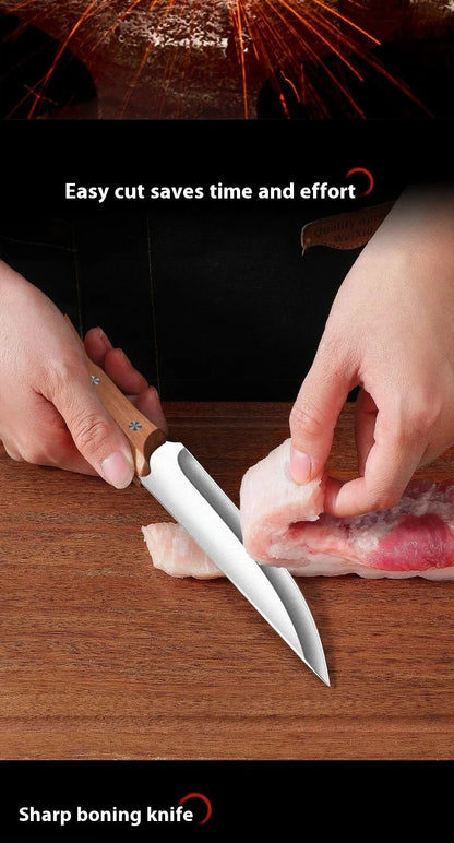 Stainless Steel Fillet & Boning Knife with Wood Handle