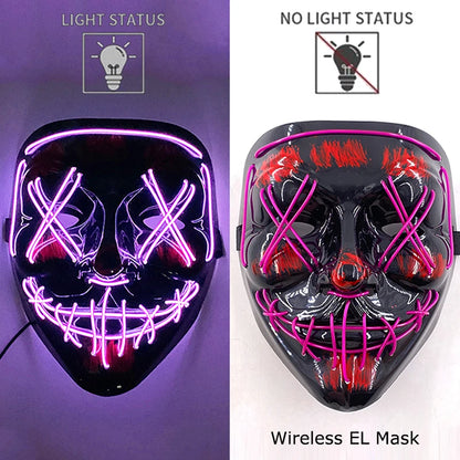 LED Light-Up Neon Halloween Mask