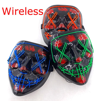 LED Light-Up Neon Halloween Mask