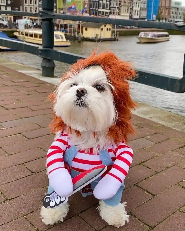 Striped Pet Cosplay Dress – Small & Medium Dogs