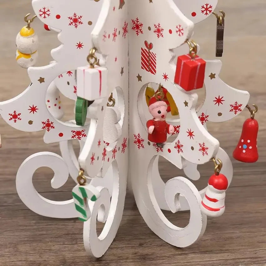 Wooden Christmas Tree Tabletop Ornament
