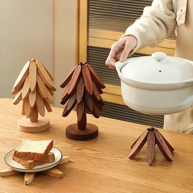 Wooden Christmas Tree Trivet
