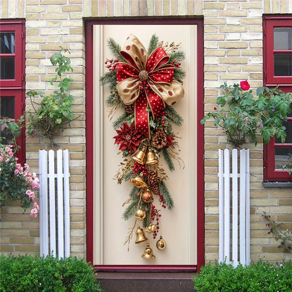 Red Bell & Greenery Christmas Wall Hanging
