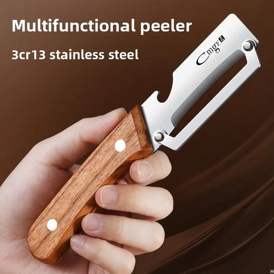 Stainless Steel Fruit & Vegetable Peeler with Wooden Handle