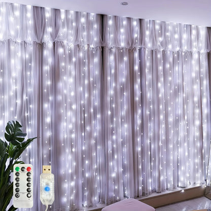 Christmas LED Curtain Lights with Remote