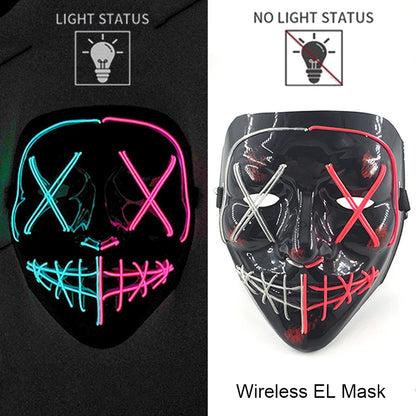LED Light-Up Neon Halloween Mask
