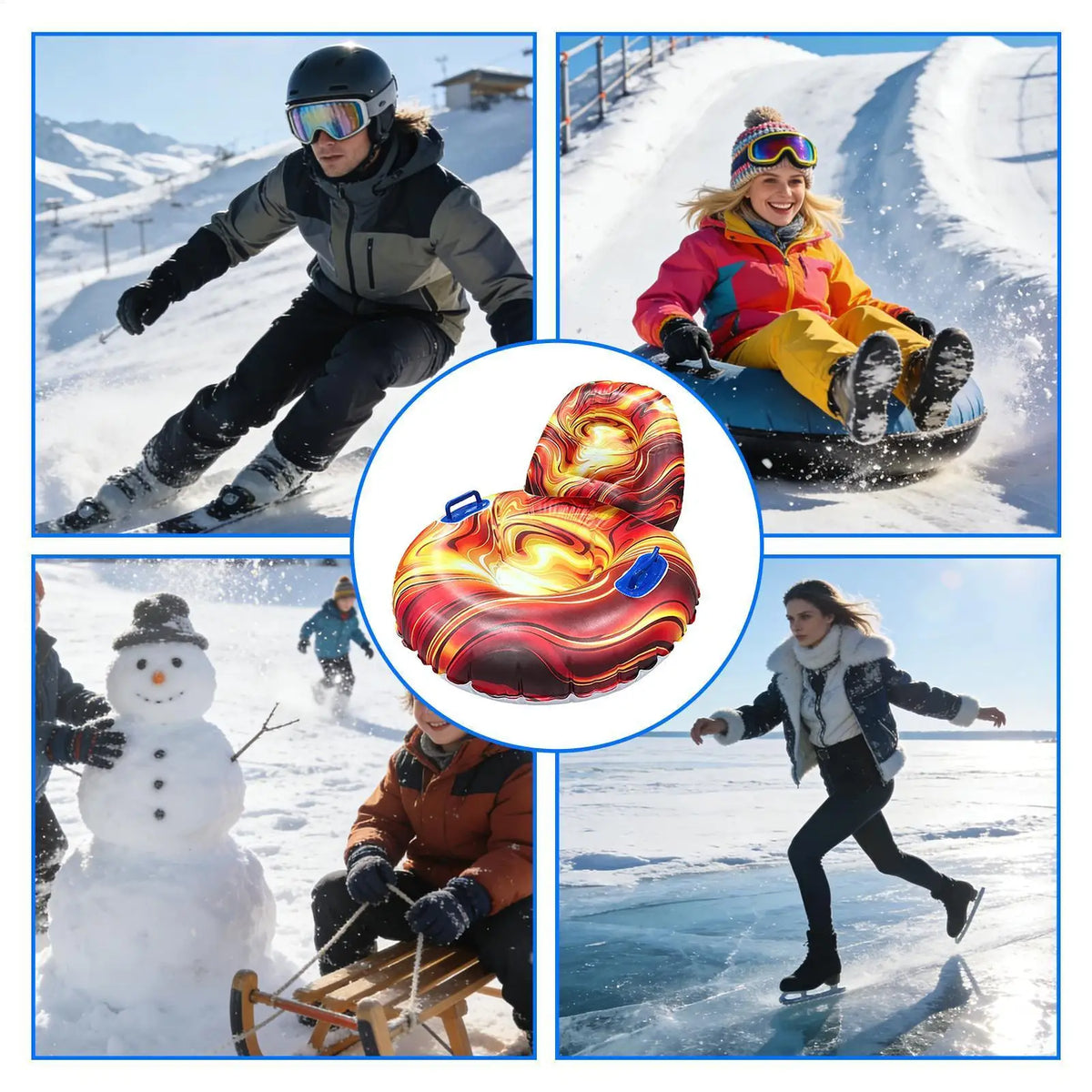 Inflatable Snow Tube for Adults – Cold-Resistant Winter Sled