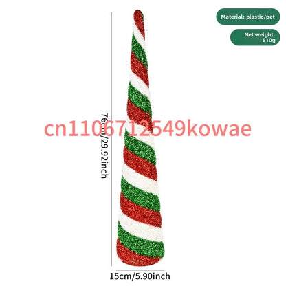Festive Conical Christmas Tree Tabletop Decor
