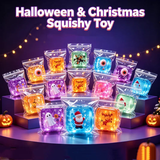 Ghost & Pumpkin Transparent Halloween Squishy Cube