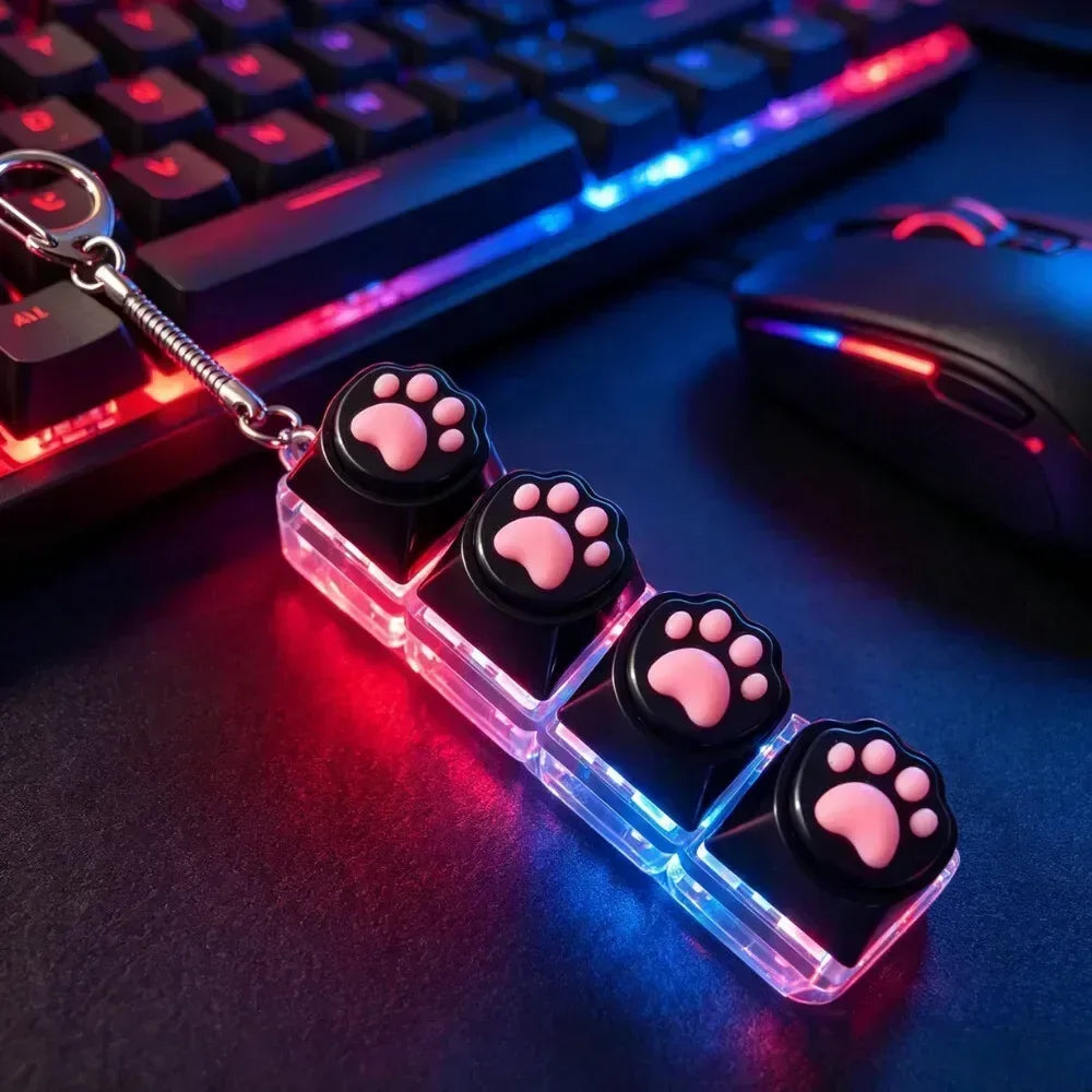 LED Keyboard Clicker Fidget Keychain