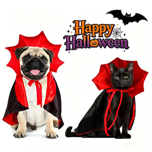 Adjustable Vampire Cloak Pet Costume – Cats & Small Dogs