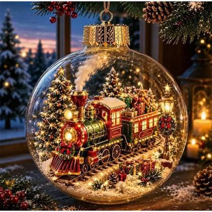 Light-Up Christmas Scene Ornament Ball – 10 cm