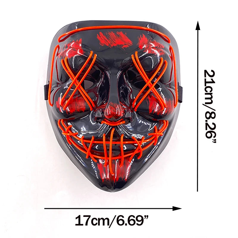 LED Light-Up Neon Halloween Mask