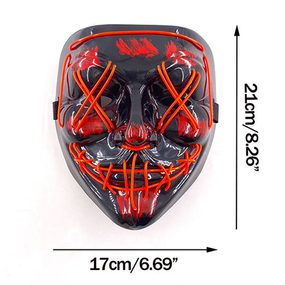 LED Light-Up Neon Halloween Mask