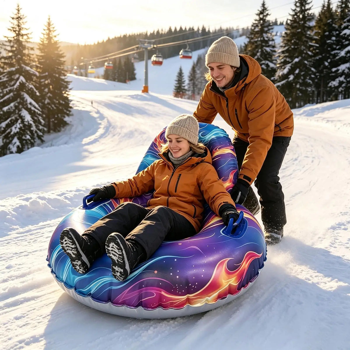 Inflatable Snow Tube for Adults – Cold-Resistant Winter Sled