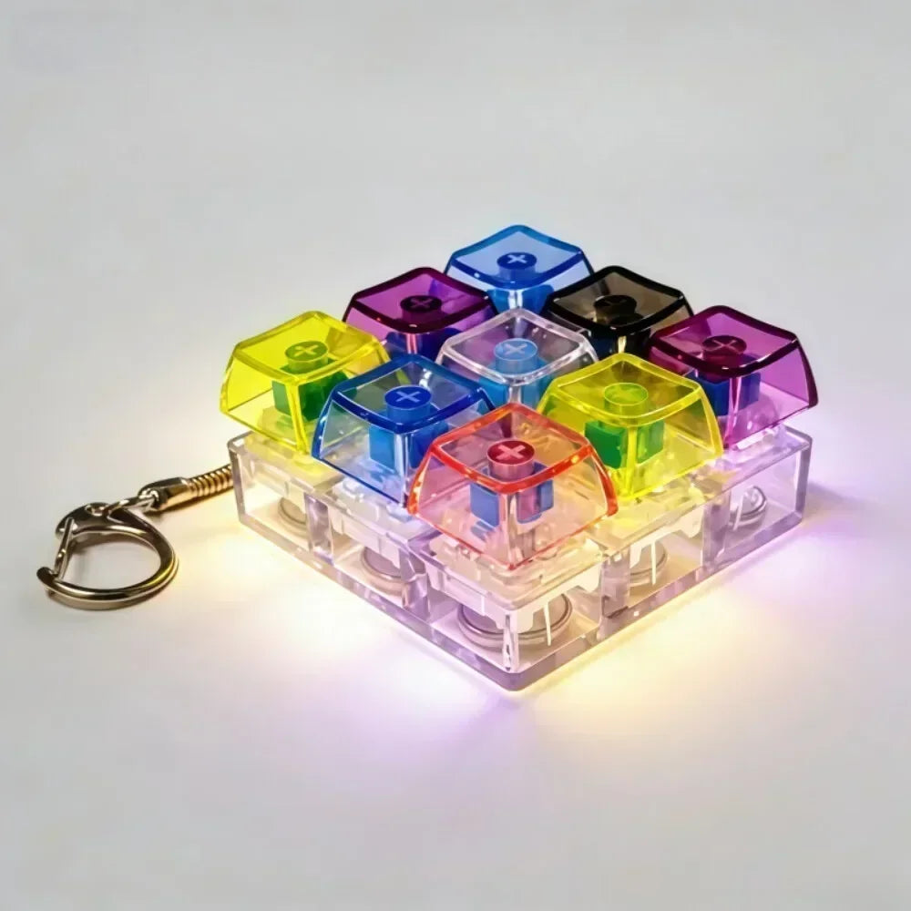 LED Keyboard Clicker Fidget Keychain