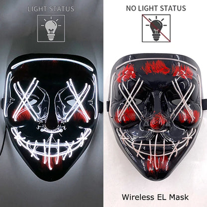 LED Light-Up Neon Halloween Mask