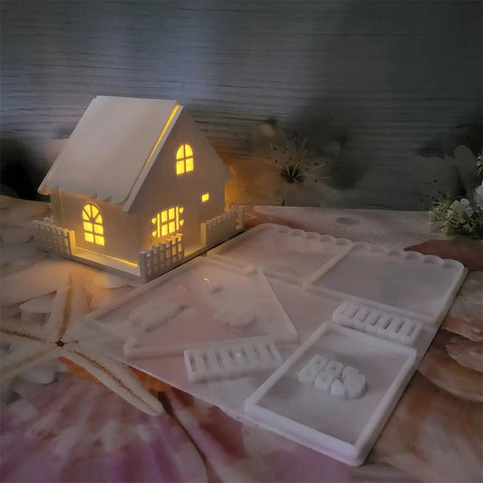 Snow House & Fence Silicone Craft Mold