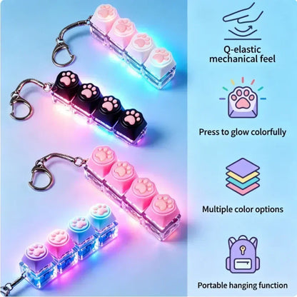 LED Keyboard Clicker Fidget Keychain