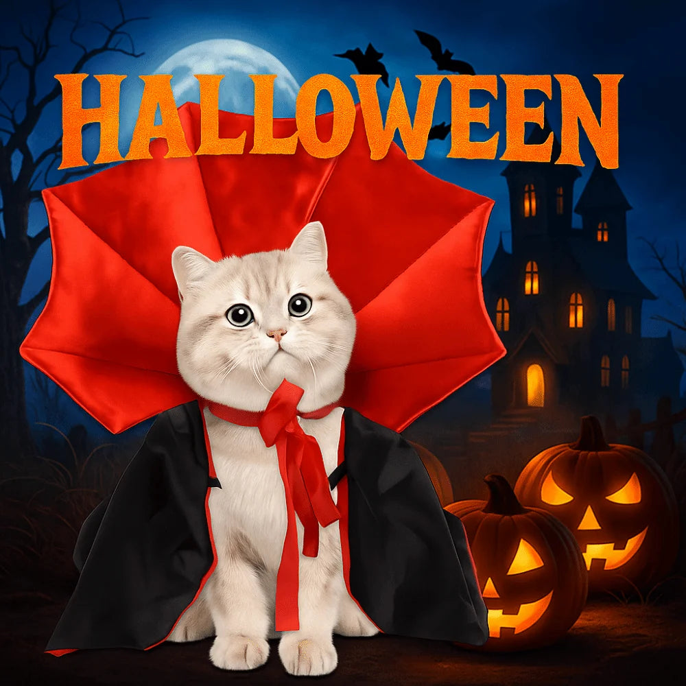 Stand-Collar Halloween Pet Cloak