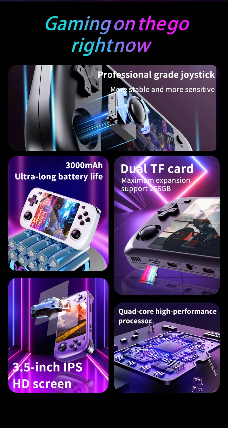 H36S Retro Handheld Game Console – 3.5" IPS, 64GB/128GB