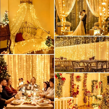 Christmas LED Curtain Lights with Remote