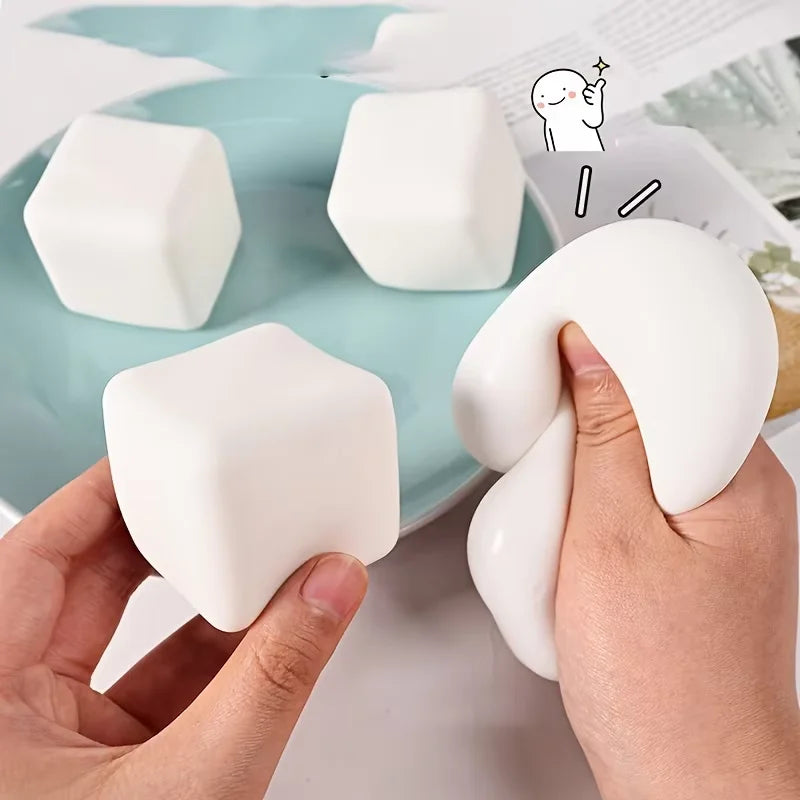 Squishy Tofu Fidget Balls – Soft Squeeze Sensory Toys