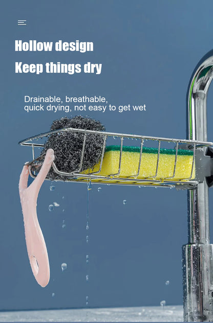 Faucet-Mounted Sink Sponge & Towel Organizer