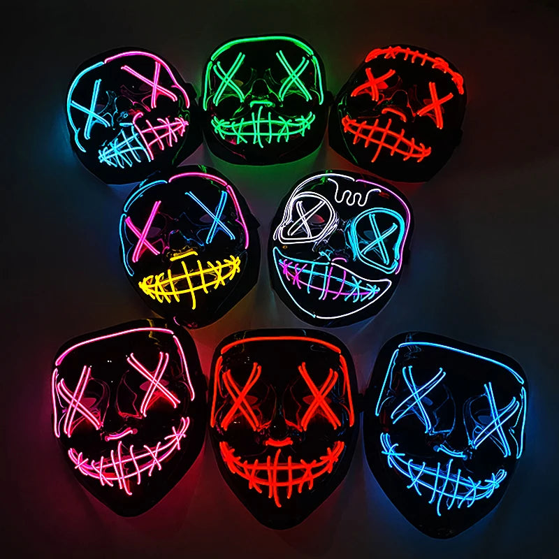 LED Light-Up Neon Halloween Mask