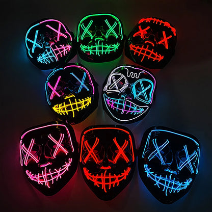 LED Light-Up Neon Halloween Mask