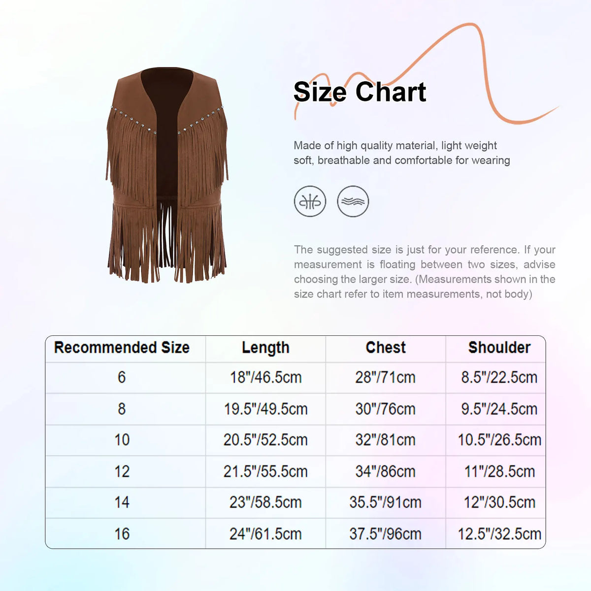 Kids Western Fringe Costume Vest