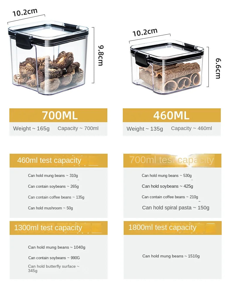 Acrylic Airtight Kitchen Storage Jars – Multiple Sizes