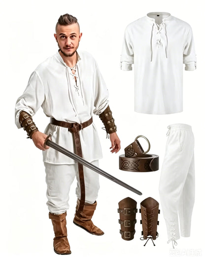 4-Piece Men’s Renaissance Pirate Costume Set