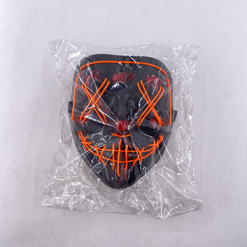 LED Light-Up Neon Halloween Mask