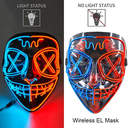 LED Light-Up Neon Halloween Mask