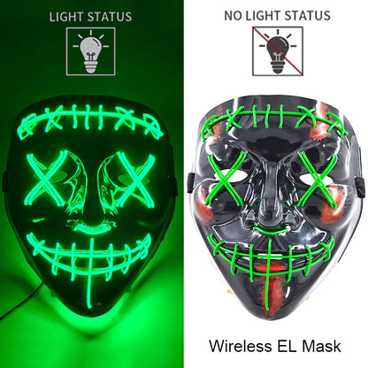 LED Light-Up Neon Halloween Mask