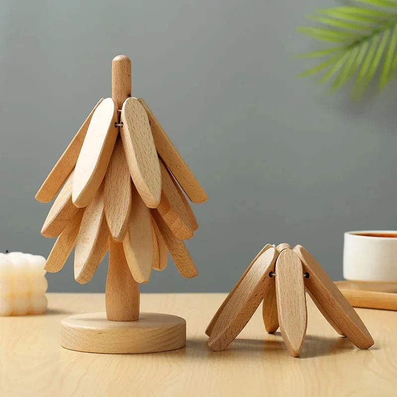 Wooden Christmas Tree Trivet