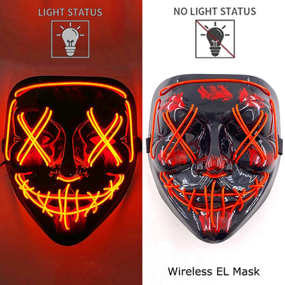 LED Light-Up Neon Halloween Mask
