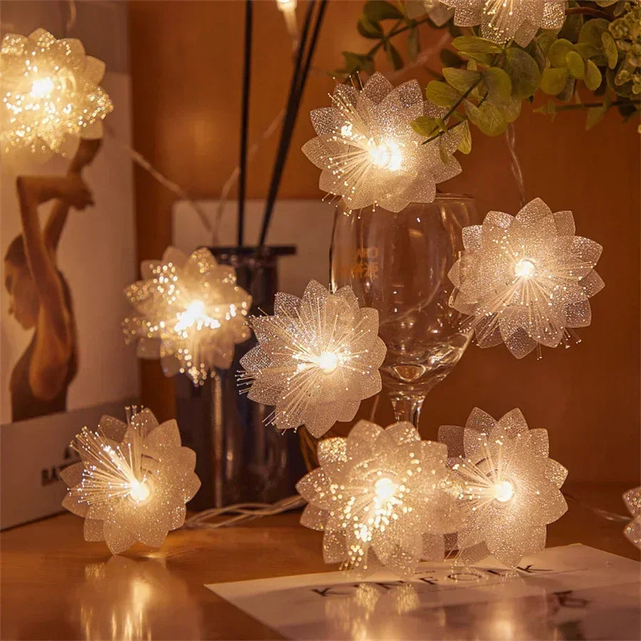 Battery-Operated Fiber Optic Christmas Garland