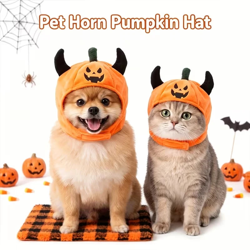 Halloween Pet Hat – Devil & Pumpkin Styles