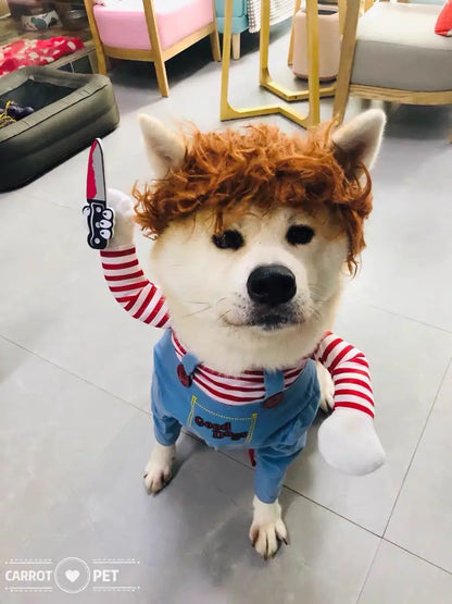 Striped Pet Cosplay Dress – Small & Medium Dogs