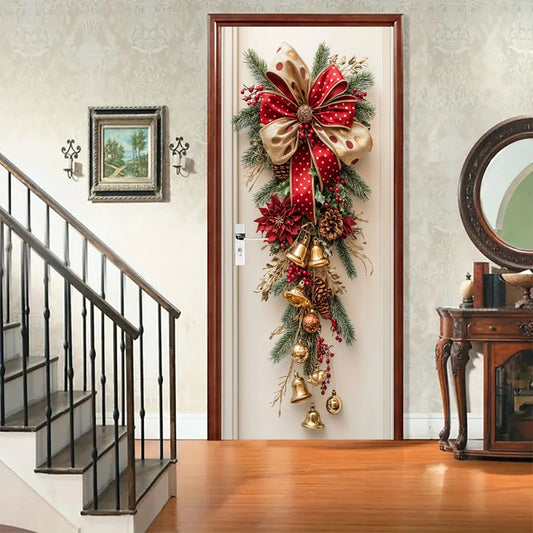Red Bell & Greenery Christmas Wall Hanging