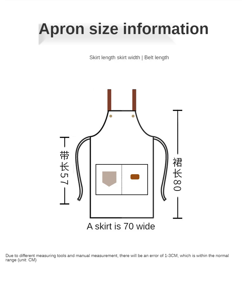 Custom Logo Canvas Kitchen Apron with Pockets