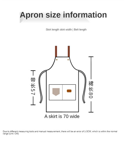 Custom Logo Canvas Kitchen Apron with Pockets